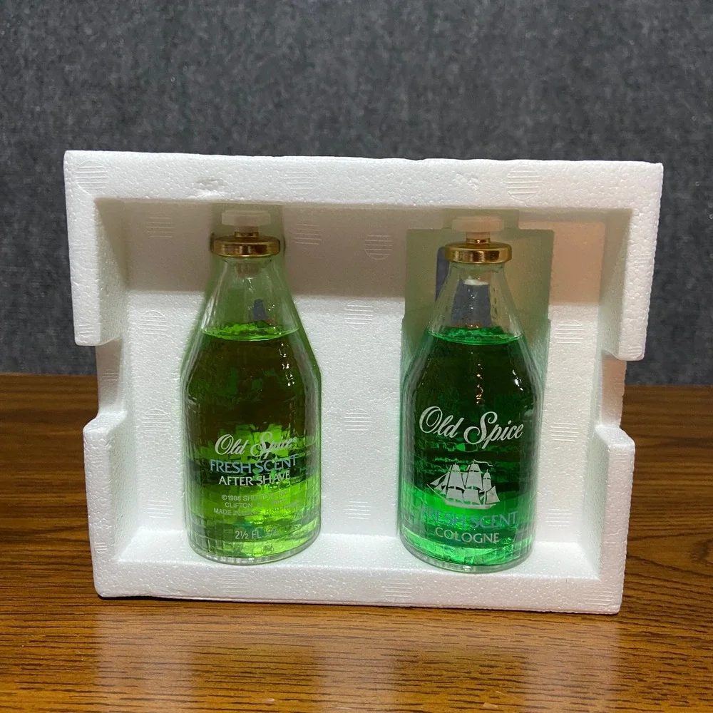 Vintage 1989 Old Spice Fresh Scent After Shave Cologne Gift Set 5 oz total NOS